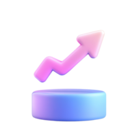 Upward trend symbol with gradient colors for growth and success in digital design png