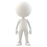 Empty character figure standing upright with no facial features and simple design png