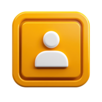 Icon representing a user profile symbol on an isolated background for digital applications png