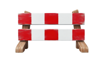 Traffic barrier used for road construction work during midday with clear sky backdrop png