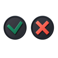 Symbols representing agreement and disagreement in a minimalistic design suitable for various contexts png