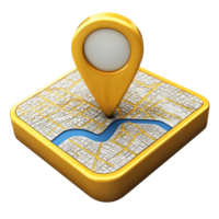 Detailed map marker icon with river representation for location tracking and navigation png