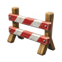 Red and white barrier prevents access in construction area during daytime png