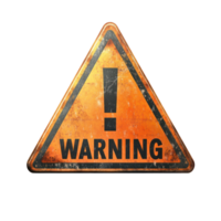 Warning sign with exclamation mark in bold letters on a textured background for safety alerts png
