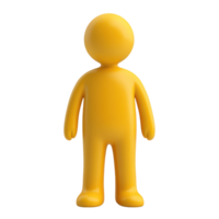 Bright yellow figure representing a simplified human form with smooth surfaces and rounded features png