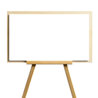 Blank wooden easel with a white canvas set against a plain background for creative design png