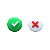 Green check mark and red cross mark symbols for indicating success or failure in various applications png