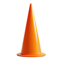 Bright orange traffic cone isolated on white background for construction and safety purposes png