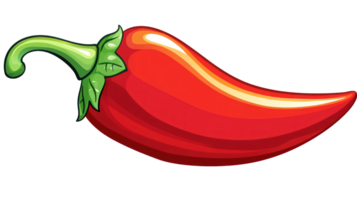 Vibrant red chili pepper isolated on white background perfect for culinary designs and spice illustrations png