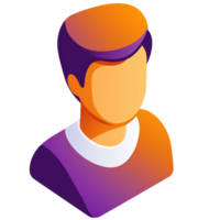 Stylized 3D avatar illustration featuring a generic male character with a simple design png
