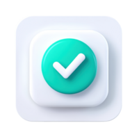 Checkmark button icon design isolated on solid background for application interface elements png