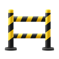 Warning barrier for safety and traffic control in construction zones during daytime operations png