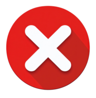 Red circle with white cross symbol signifies cancel or remove action in digital contexts png