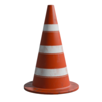 Traffic cone isolated in white background for construction and safety applications png