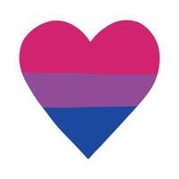 LGBTQIA Colorful heart shape Bisexual pride flag Happy pride day LGBTQ community Pride Month hand drawn doodle for posters, stickers, logo, cards vector