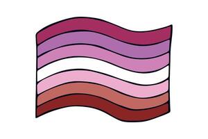 LGBTQIA Colorful Lesbian pride flag Happy pride day LGBTQ community Pride Month hand drawn doodle for posters, stickers, logo, cards vector