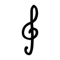 Treble clef doodle. Ink Hand drawn musical symbol. Single element for print, web, design, decor, logo vector