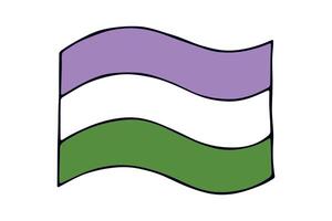 LGBTQIA Colorful Genderqueer pride flag Happy pride day LGBTQ community Pride Month hand drawn doodle for posters, stickers, logo, cards vector