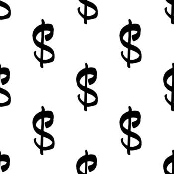 Seamless pattern with dollar currency symbol for decorative print, wrapping paper, greeting cards, wallpaper and fabric twenty-one vector