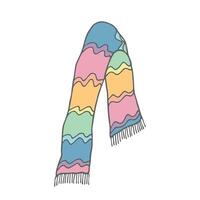 Knitted scarf doodle twenty-two Hand drawn winter accessories Single design element for card, print, design, decor vector