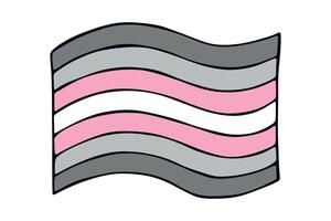 LGBTQIA Colorful Demigirl pride flag Happy pride day LGBTQ community Pride Month hand drawn doodle for posters, stickers, logo, cards vector
