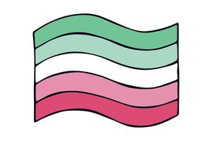 LGBTQIA Colorful Abrosexual pride flag Happy pride day LGBTQ community Pride Month hand drawn doodle for posters, stickers, logo, cards vector