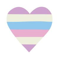 LGBTQIA Colorful heart shape Intersex pride flag Happy pride day LGBTQ community Pride Month hand drawn doodle for posters, stickers, logo, cards vector