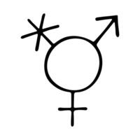 one Hand drawn transgender gender identity icon Symbol used to represent sex and gender vector