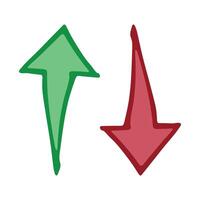 six Hand drawn arrow symbol. Business clipart. Single element for design vector