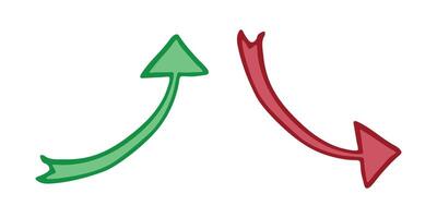 Hand drawn arrow symbol. Business clipart. Single element for design seven vector