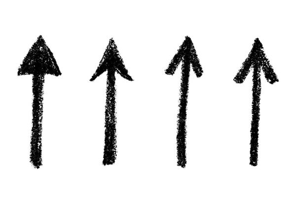 Set of hand drawn ink arrow illustration in sketch style. Business doodle clipart. Single element for design Sign