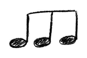 Musical note doodle. Hand drawn musical symbol. Single element for print, web, design, decor, logo Scribble vector