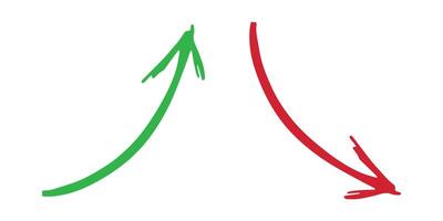 two Hand drawn arrow symbol. Business clipart. Single element for design vector