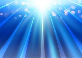 Abstract background with sunrays and bokeh lights design vector