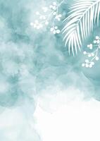 Hand painted watercolour background with floral elements vector
