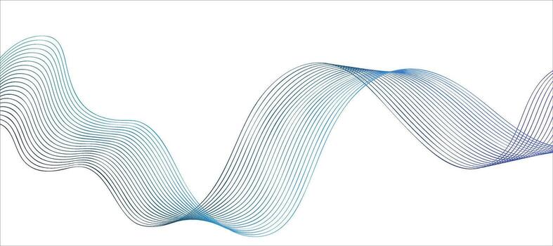Elegant wavy lines create a soothing abstract design on a clean white background vector