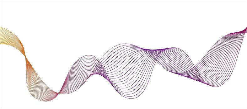Colorful wave pattern flowing across a white background, showcasing dynamic curves and vibrant hues vector