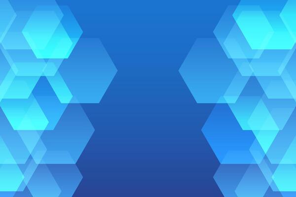 Minimal abstract background with sharp geometric Hexagon shapes and blue gradient tones, Ideal for business, tech or digital design themes