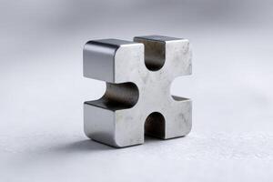 Steel part laser cut connector resting flat photo