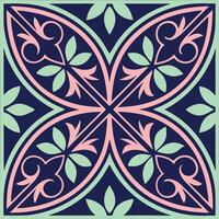 A square pattern with pink and blue flowers vector