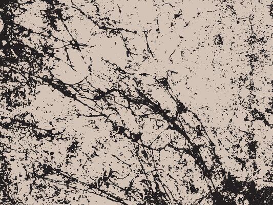 Abstract black ink splatter and streaks on a light beige textured background silhouette