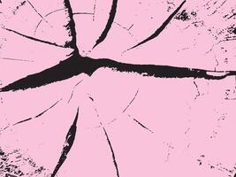 Abstract cracked pink surface with jagged black lines and speckles silhouette vector