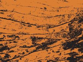 Abstract textured background with horizontal lines and distressed black shapes on an orange backdrop silhouette vector