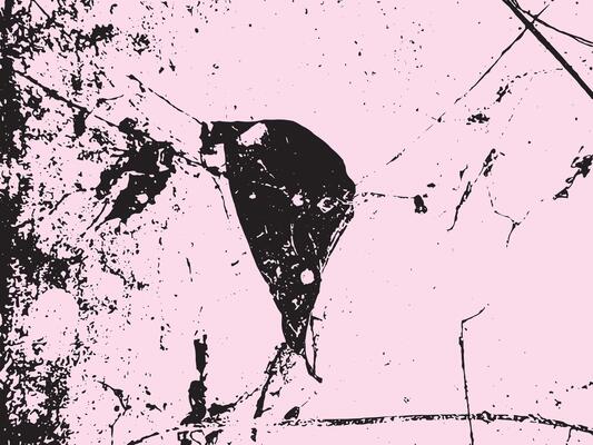 Abstract black ink splatter and splash on a soft pink textured background silhouette