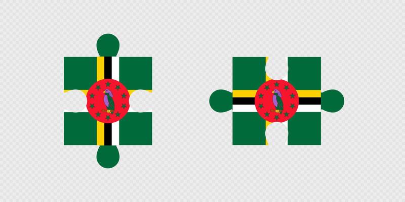 Puzzle Pieces with Dominican Republic Flag.
