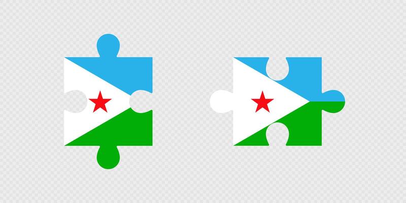 Puzzle Pieces with Djibouti Flag.