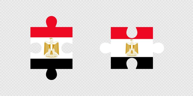 Puzzle Pieces with Egypt Flag.