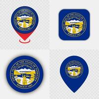 Four Nebraska state seal illustrations vector