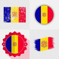 Various Andorra flag designs vector