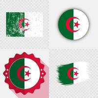 Algeria National Flag Icon Collection. vector
